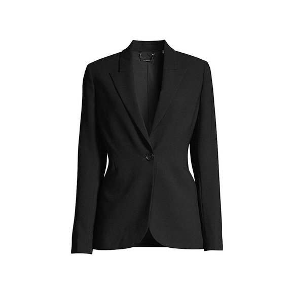 ELIE TAHARI Alice Ruched Back Crepe Jacket in Black - Size 8 - Picture 3 of 5